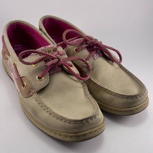 Sperry Top-Sider BlueFish Boat Shoes Oat/Purple/Pink (9266727) Women's Size 8.5